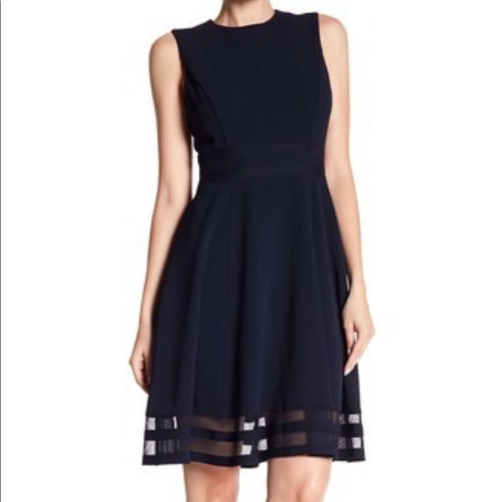 Calvin Klein Illusion Bottom Fit & Flare Dress